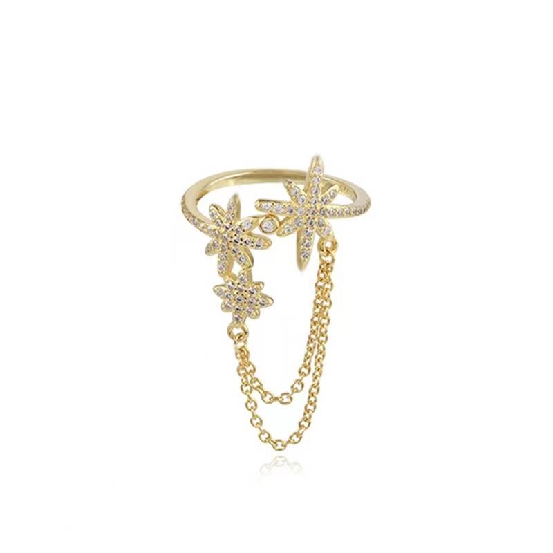 Gold Star Chain Ring