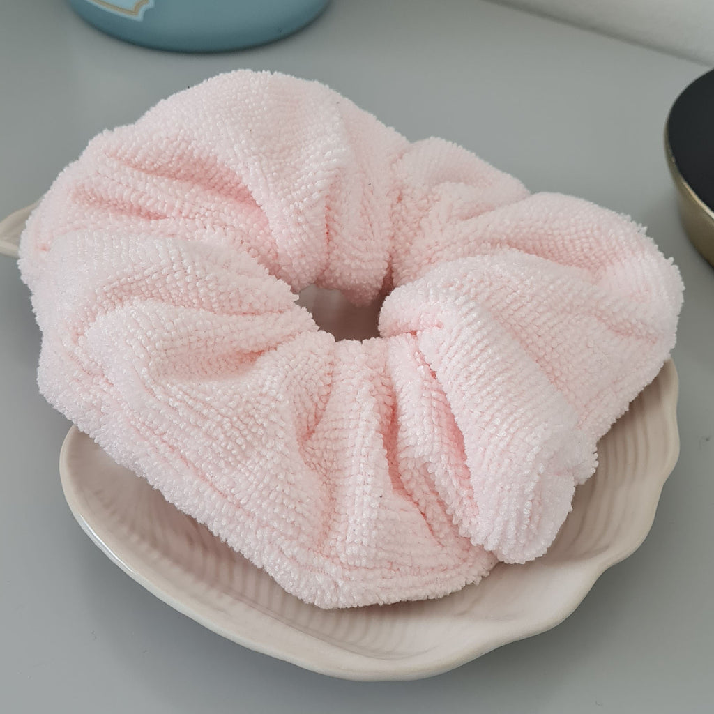 Pink Towel Microfibre Hair Scrunchie