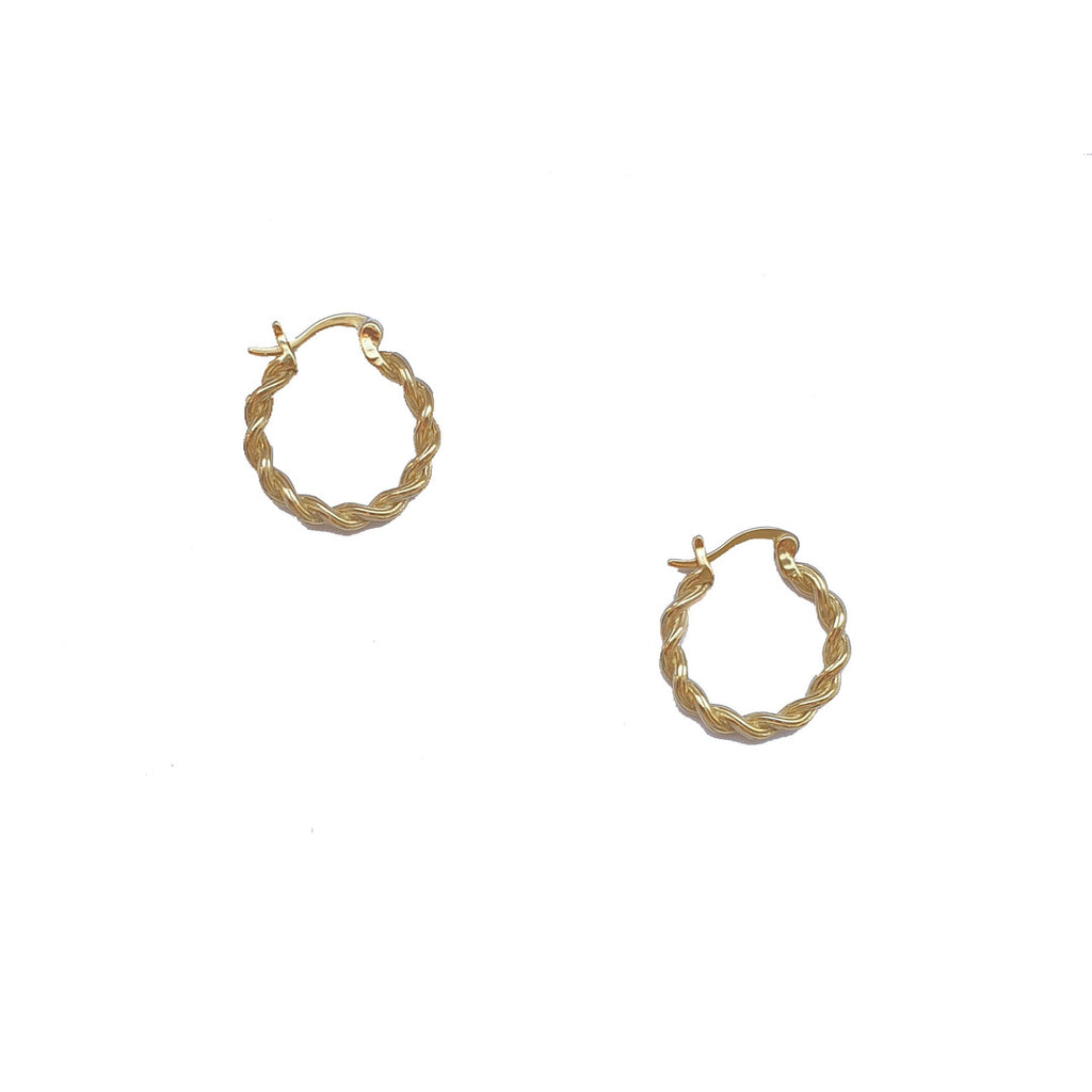 Gold Callie Rope Hoop Earrings