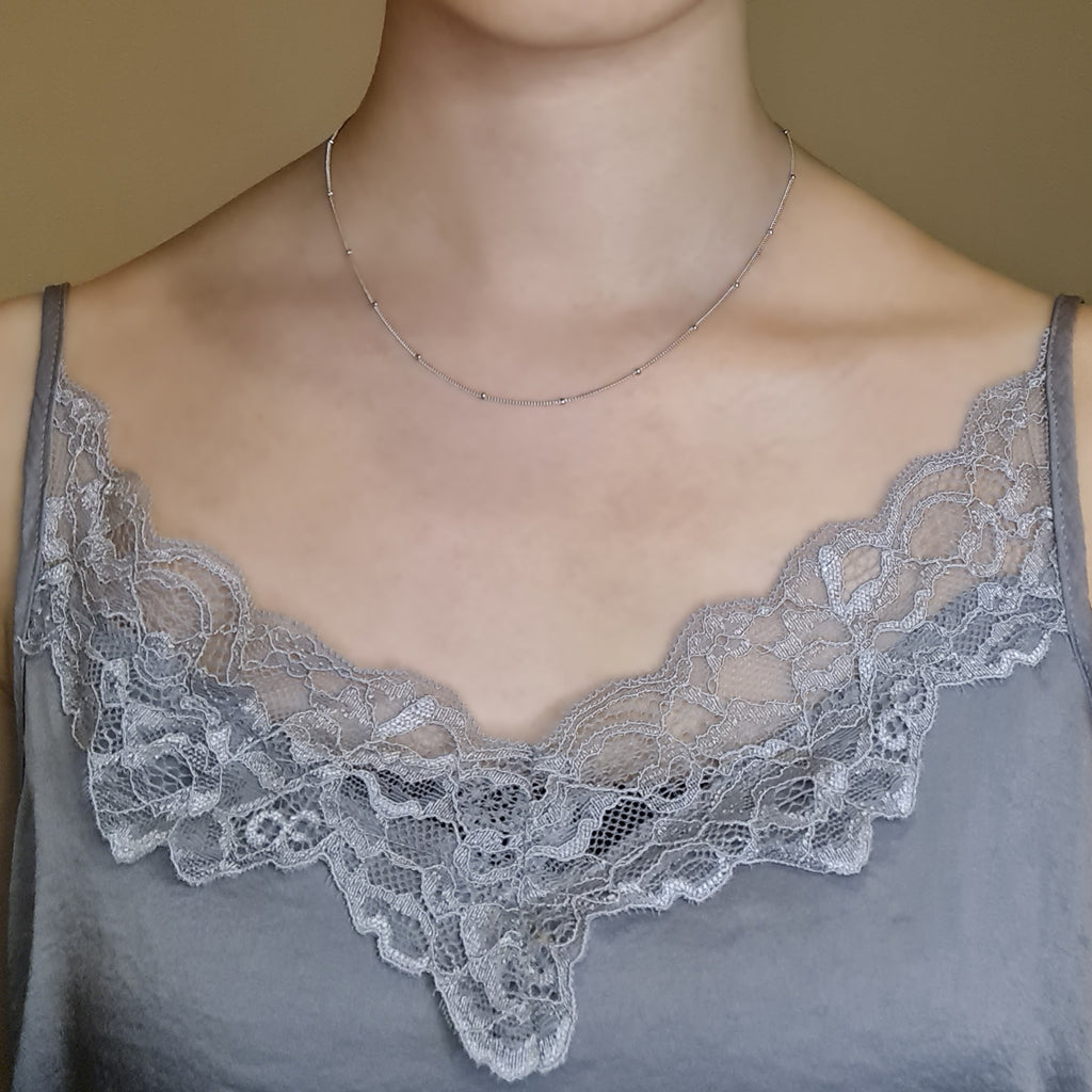 Silver chain layer necklace