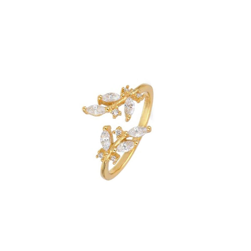 Astrid gold resizable leaf ring