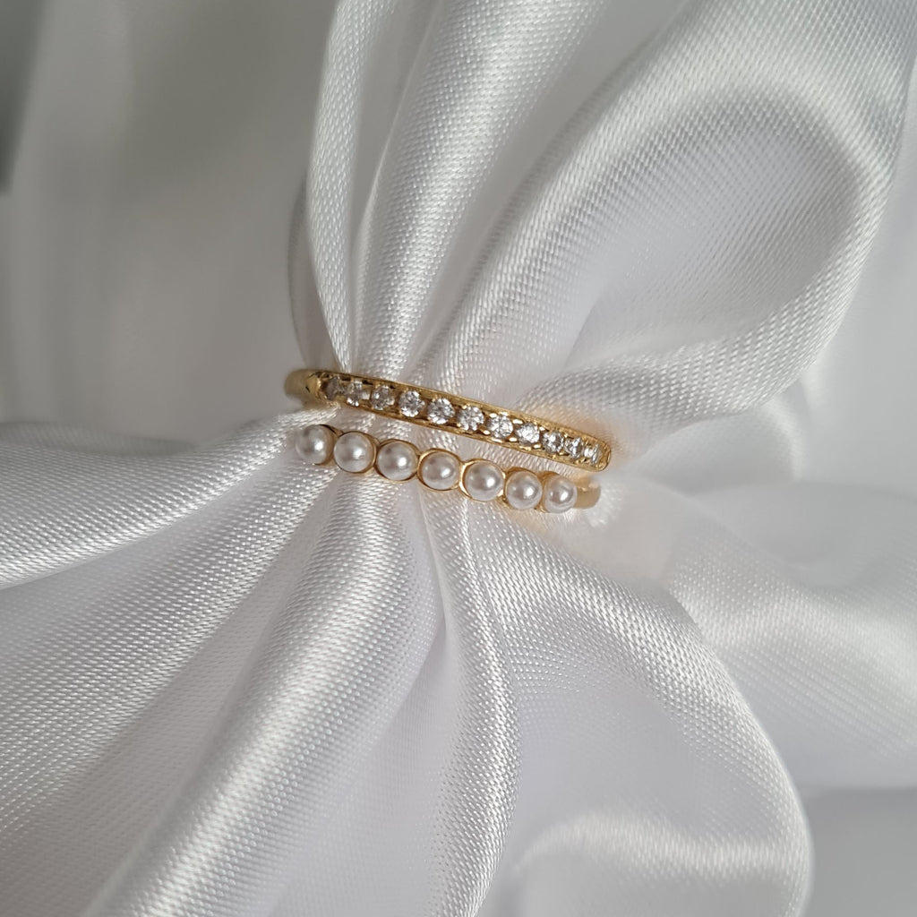 Adjustable Pearl Gold Ring
