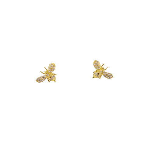 Gold queen bee earring studs