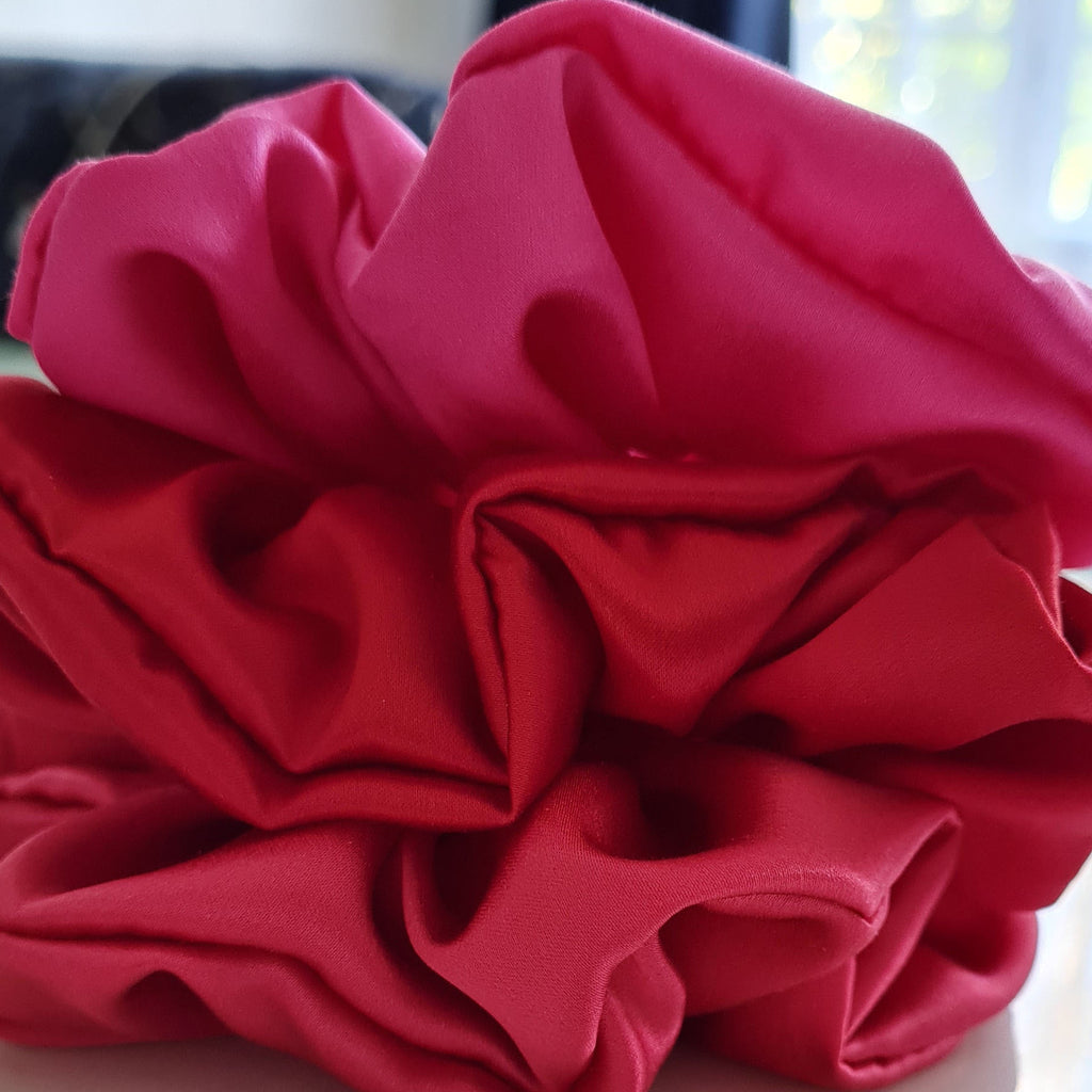 Red Hot Pink Luxe Silk Scrunchies