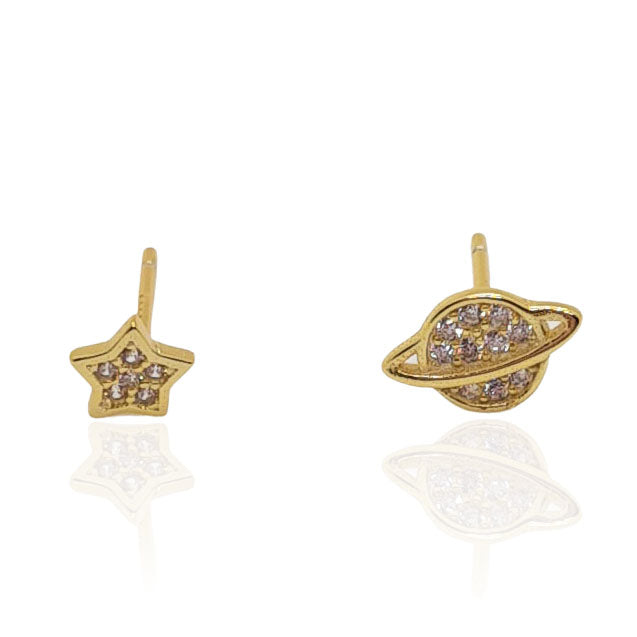 Star Space Gold Studs