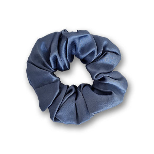 Steel Blue Luxe Silk Hair Scrunchie